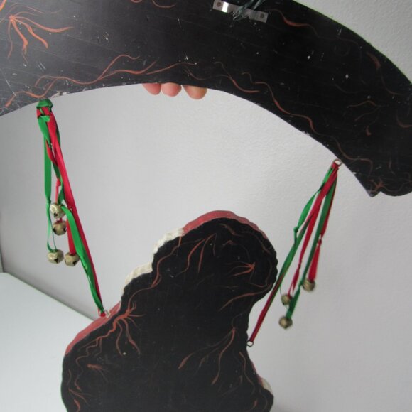 Vintage Wooden Santa Christmas Hand Painted Wall Door Hanging Decor - Picture 5 of 8